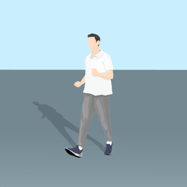 Açık havada koşan bir adamın resmi.