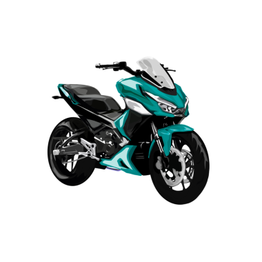 Geçmişi olmayan mavi ve siyah bir scooter.