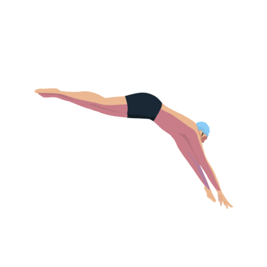 Erkek yüzücü arka plan olmadan havuza atlıyor