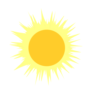 Arkaplansız sarı güneş vektörü çizimi