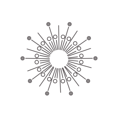 Çizgilerin ve dairelerin dekoratif süslemesinin vektör çizimi arka plan olmadan bir daire oluşturur