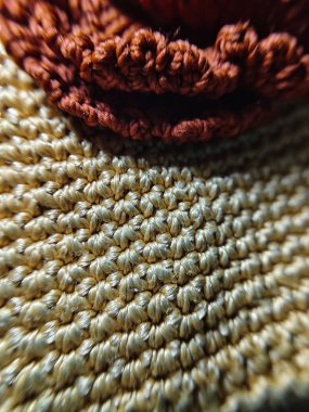 Ekstrem makro desenli yün ipliği.