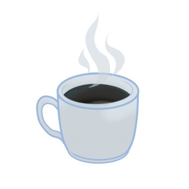 Arka planı olmayan bir fincan buharlı kahve.