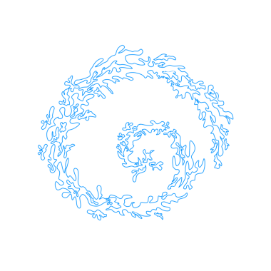 Mavi çizgiler arka plan olmadan bir su girdabı oluşturur.