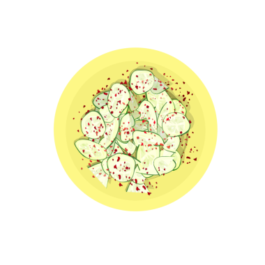 cucumber salad slices on a plate