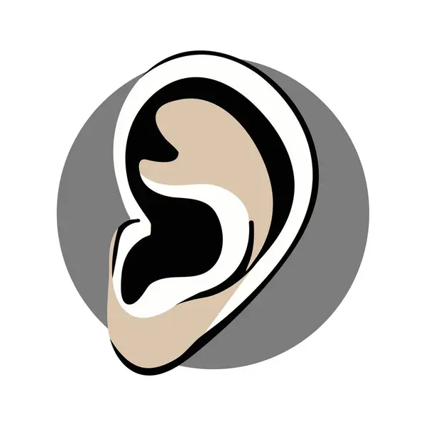 Dünya Duruşma Günü için Web siteleri ve Uygulamalar için Kulak Sembol Vektörü İllüstrasyonu