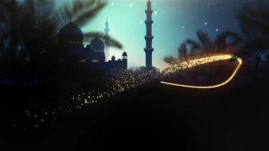 Ramazan Kareem Animasyonu Kutsal Ay kutlaması. Kutsal ay Ramazan Kareem arkaplanlı animasyon metni.