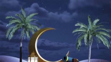 Ramdan Kareem Animasyon. Animasyon harfi Ramazan Kareem, Kutsal Ay, Müslüman cemaatinin geçmişinin kutlanması. Çeviri: Ramazan Kareem