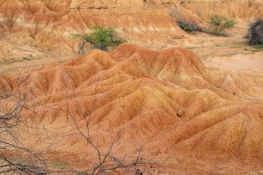 the Tatacoa Desert in Colombia, Huila, showcasing its arid landscape, eroded canyons, unique rock formations, and vibrant skies. Perfect for nature, travel, and adventure themes. clipart