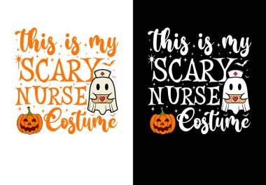 Bu benim korkunç hemşire kostümüm hayalet cadılar bayramı tasarımım. Eğlence için. Grafik tasarımı.