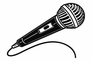 Bu mikrofon logo vektörü ile klasik cazibe ve modern tasarımın mükemmel bir karışımını deneyin. Temiz ve sağlam bir arkaplan üzerine markalaştırma, podcast görseller, müzik projeleri ve retro-ilham grafikleri için ideal.