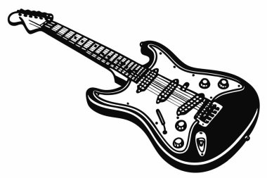 Bir ejderha ikonu, elektro gitar ikonu, arı silueti ve penguen ikonunun yer aldığı eşsiz bir vektör dizaynı keşfedin..