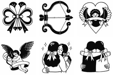 Sevgililer Günü 'nü bu zarif kurdele kalplerle vektör çizgisi sanat tarzıyla kutlayın. Romantik tasarımlar, kartlar ya da dekorlar için mükemmel. Bu güzel sanat eserleri temiz beyaz arka planda karmaşık detaylar içeriyor.