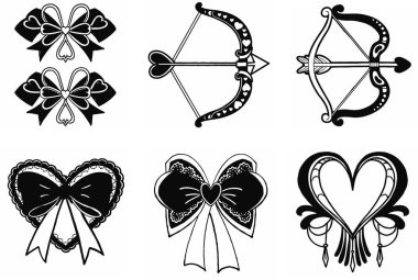 Sevgililer Günü 'nü bu zarif kurdele kalplerle vektör çizgisi sanat tarzıyla kutlayın. Romantik tasarımlar, kartlar ya da dekorlar için mükemmel. Bu güzel sanat eserleri temiz beyaz arka planda karmaşık detaylar içeriyor.