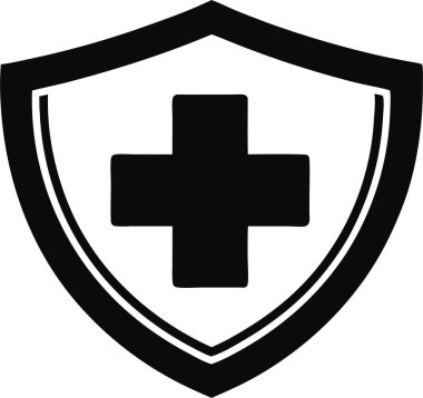 Bir kulaklık ikonu, tıbbi haç ve kalkan sembolü ve beyaz arka planda izole edilmiş mutlu bir güneş ikonu içeren bu eşsiz vektör çizimlerini keşfedin..