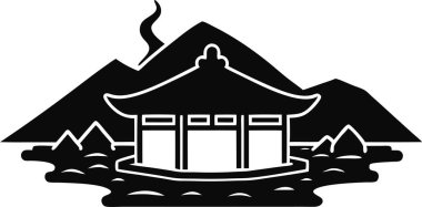  Japon Onsen kaplıcaları çizim sanatı