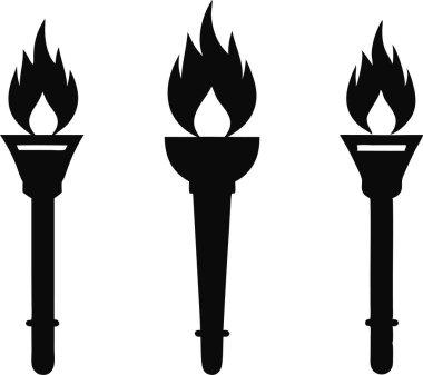 Meşale simgeleri sanat seti.