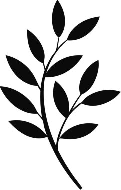 Minimalist zeytin dalı çizimi. Bu düzenlenebilir ve yazdırılabilir bir vektör eps dosyası.