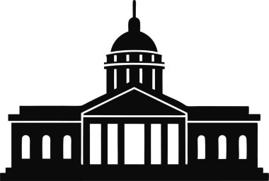  Belediye binası ikonu. Bu düzenlenebilir ve yazdırılabilir bir vektör eps dosyası.