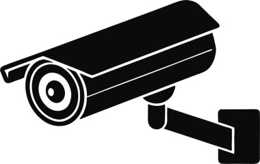 Beyaz arka planda kapalı devre kamera. Bu düzenlenebilir ve yazdırılabilir bir vektör eps dosyası.