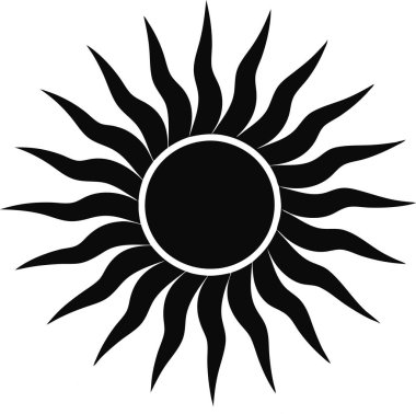  Güneş simgesi vektörü. Bu düzenlenebilir ve yazdırılabilir bir dosya..
