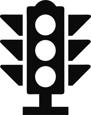Trafik lambası düz ikon trafik lambası ve navigasyon. Bu düzenlenebilir ve yazdırılabilir bir vektör eps dosyası.