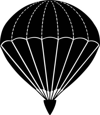  Siyah bir arkaplanda paraşüt. Bu düzenlenebilir ve basılabilir bir vektör eps dosyası.