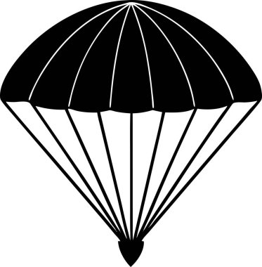  Siyah arkaplan üzerinde paraşüt. Bu düzenlenebilir ve yazdırılabilir bir dosya..