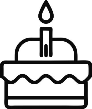  Doğum günü pastası çizgisi simgesi çizgisi çizgisi. Bu düzenlenebilir ve yazdırılabilir bir vektör dosyası.