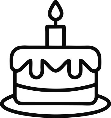  Doğum günü pastası çizgisi simgesi çizgisi çizgisi. Bu düzenlenebilir ve yazdırılabilir bir vektör dosyası.