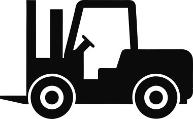  Beyaz arkaplanda siyah forklift kamyon vektör simgesi. Bu düzenlenebilir ve yazdırılabilir bir vektör ep dosyası.