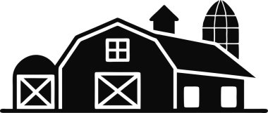 Ahır çiftlik binası simgesi. Bu düzenlenebilir ve yazdırılabilir bir vektör eps dosyası..