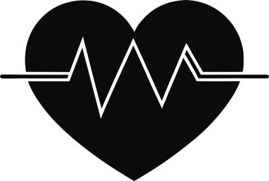 Kalp atışları siyah vektör simgesi sanatı. Bu düzenlenebilir ve yazdırılabilir bir vektör eps dosyası.