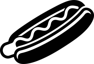 Sosisli sandviç ve siyah hardallı sosis. bu düzenlenebilir ve yazdırılabilir vektör eps dosyası.