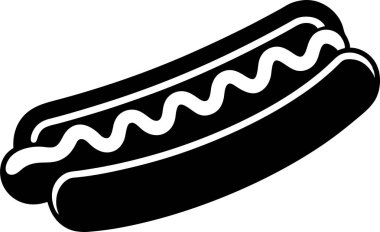 Sosisli sandviç ve siyah hardallı sosis. bu düzenlenebilir ve yazdırılabilir vektör eps dosyası.