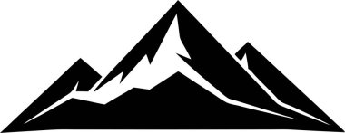 Beyaz arkaplan sanatında dağ silueti simgesi