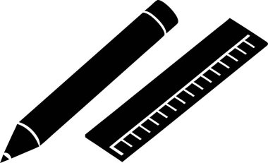  Kalem ve cetvel çizimi ve eğitim araçları. Bu düzenlenebilir ve yazdırılabilir vektör eps dosyası.