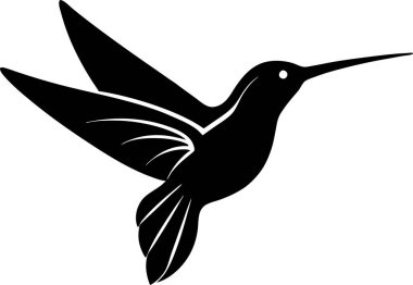  Beyaz arkaplan sanatında küçük sinekkuşu simgesi.