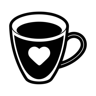 kahve fincanı kalp şeklinde köpük şeffaf vektör