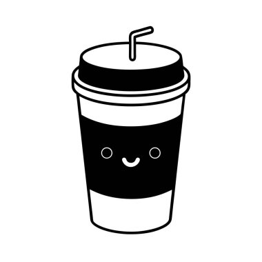  Şirin-kawaii-kahve-şeffaf-vektör-