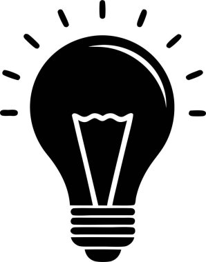 Minimalist ampul fikri png beyaz arka plan sanatı.