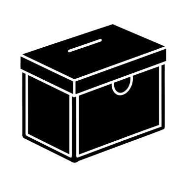 karikatür stili depolama kutusu simgesi üzerine beyaz içerir