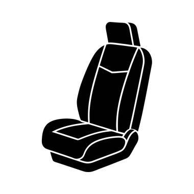 çizgi film stili araba koltuğu simgesi beyaz üstüne beyaz içerir