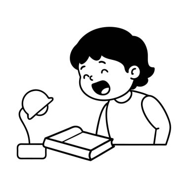  Küçük-çocuk-esneyen-ve-masa-dolu-uykulu