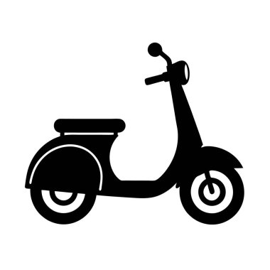 Scooter-siluet-simge-klasik-iki tekerlek