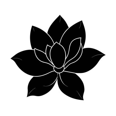 Manolya-çiçek-siluet-on-som-beyaz-arka plan