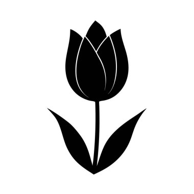  lale-çiçek-siluet-on-solid-white-background