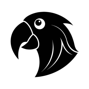 Parlak-yeşil-karikatür-papağan-baş ikonu