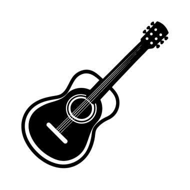 karikatür tarzı gitar- simgesi-beyaz-b 'den sonra içerir