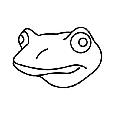 Kurbağa başlı boyama sayfası taslak sanatı